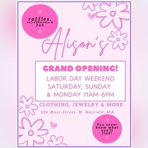 Pink and White Grand Opening Flyer